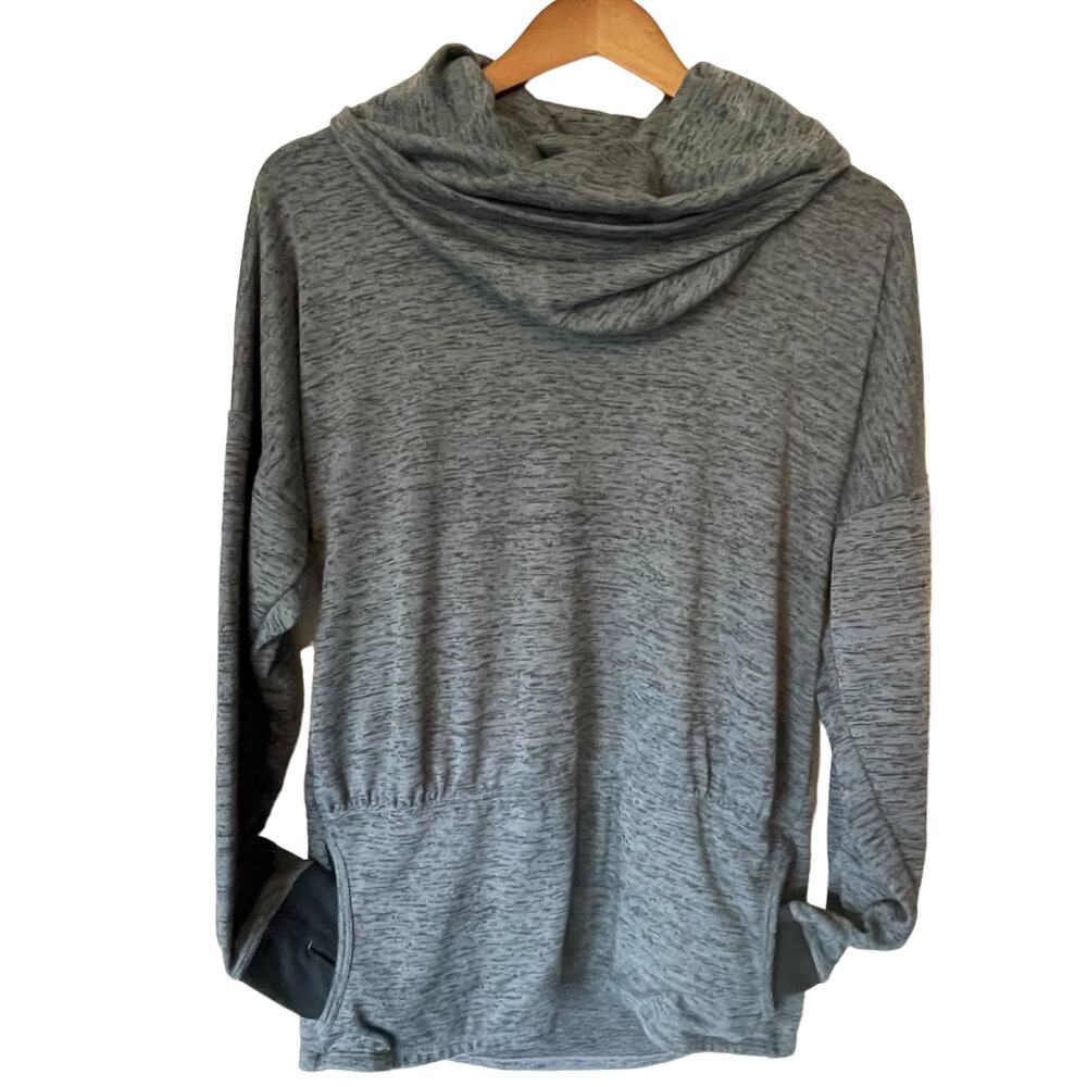 ATHLETA Batwing & Robin Cowl Neck Sweatshirt Kangaroo Pocket Womens Size Medium